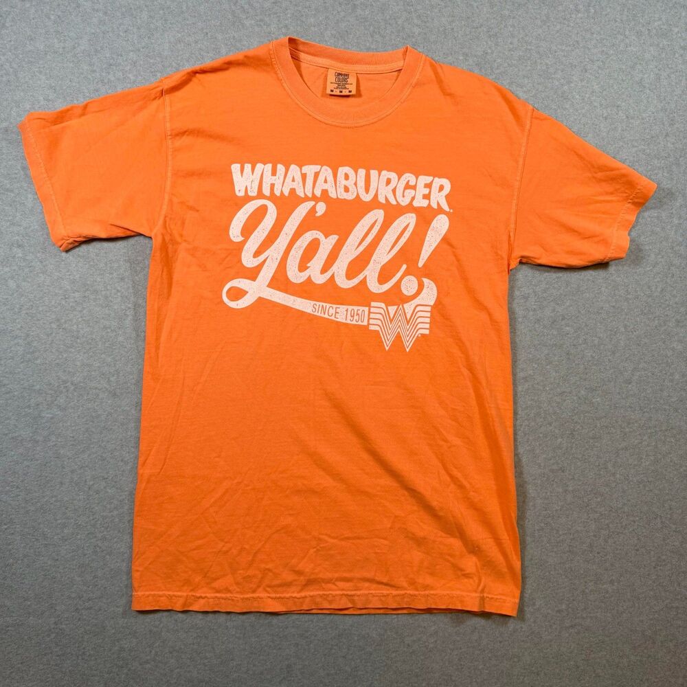 Whataburger Comfort Colors Short Sleeve T Shirt Mens M Orange Y’all Tee